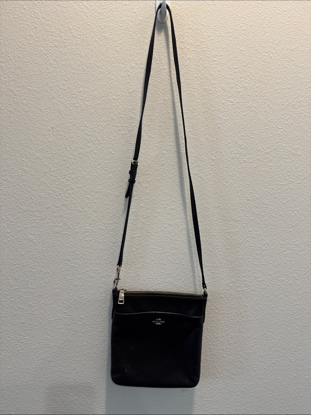 Coach Black Leather Crossbody with gold Hardware. Gently used